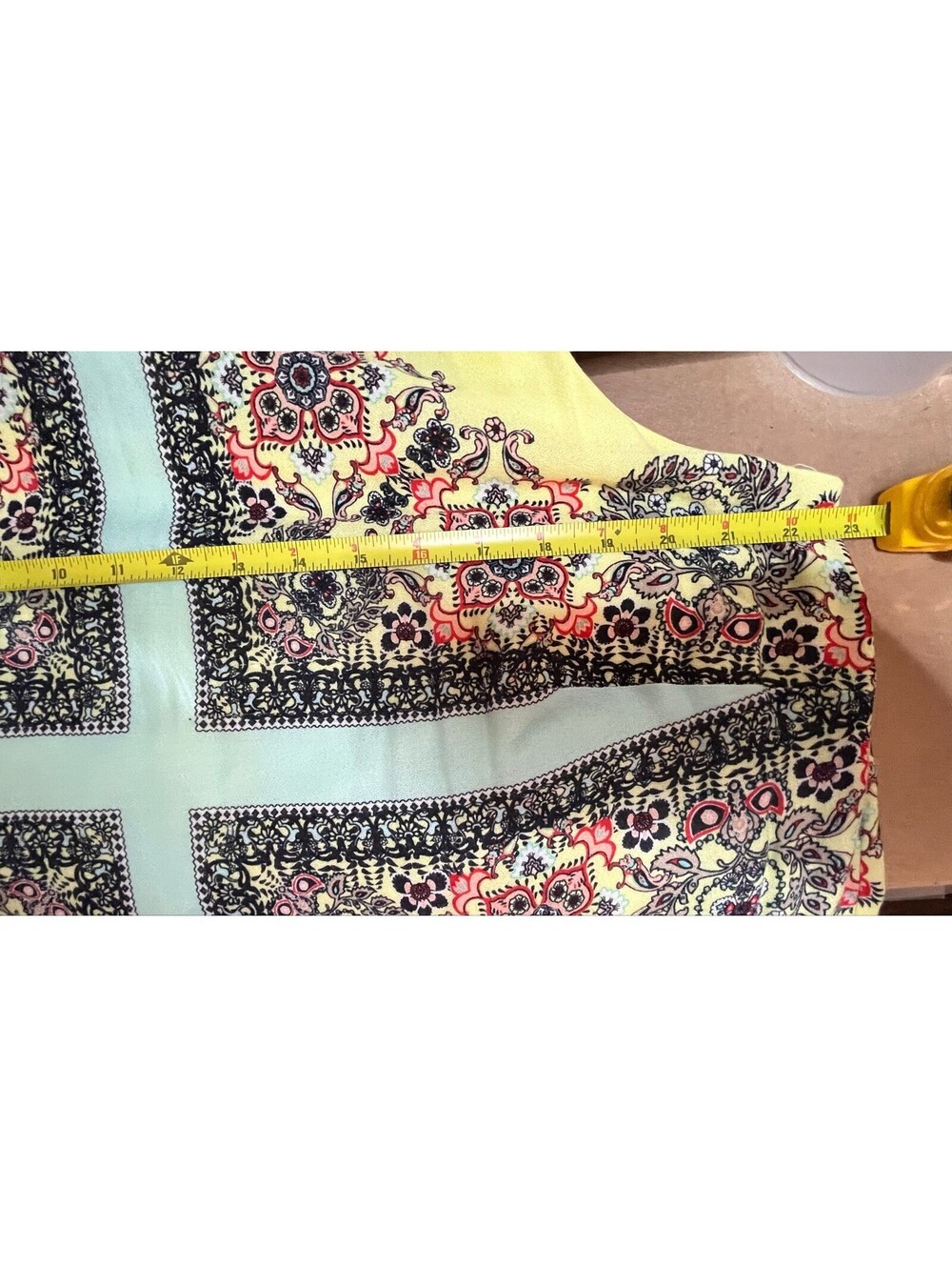 Cato Yellow Dress Medallion Scarf Print Sleeveless Knee Length - Picture 5 of 6